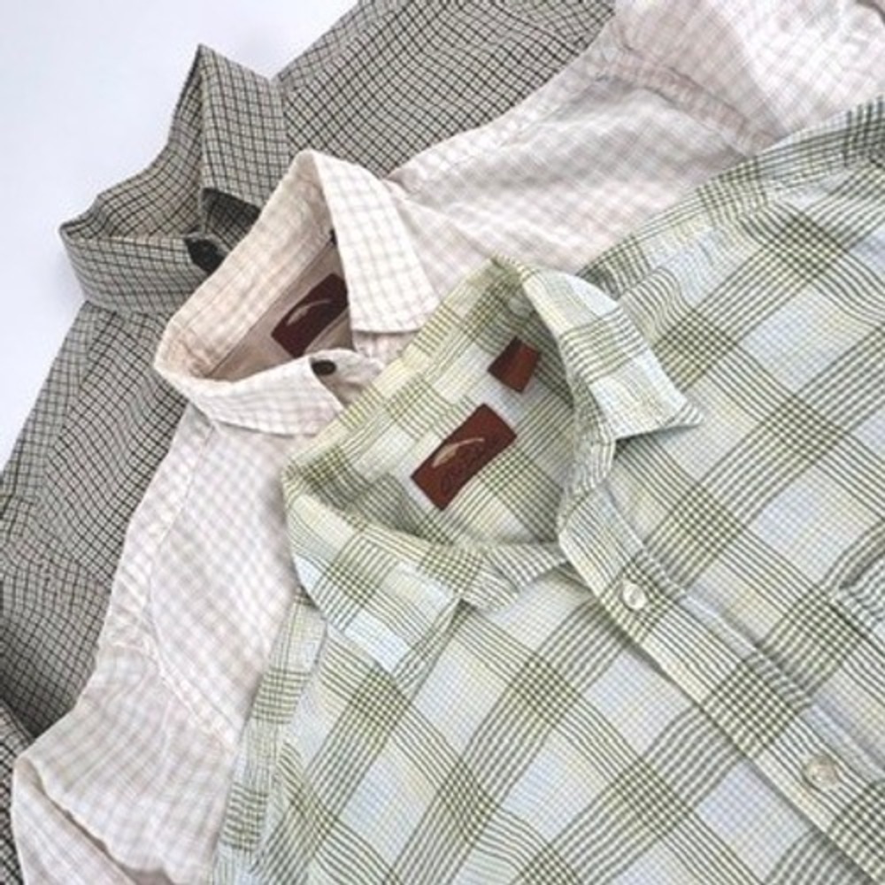 Bob Timbelake Mens L Button Up Shirts 3 Plaid Long Sleeve Outdoor Hiking Lot